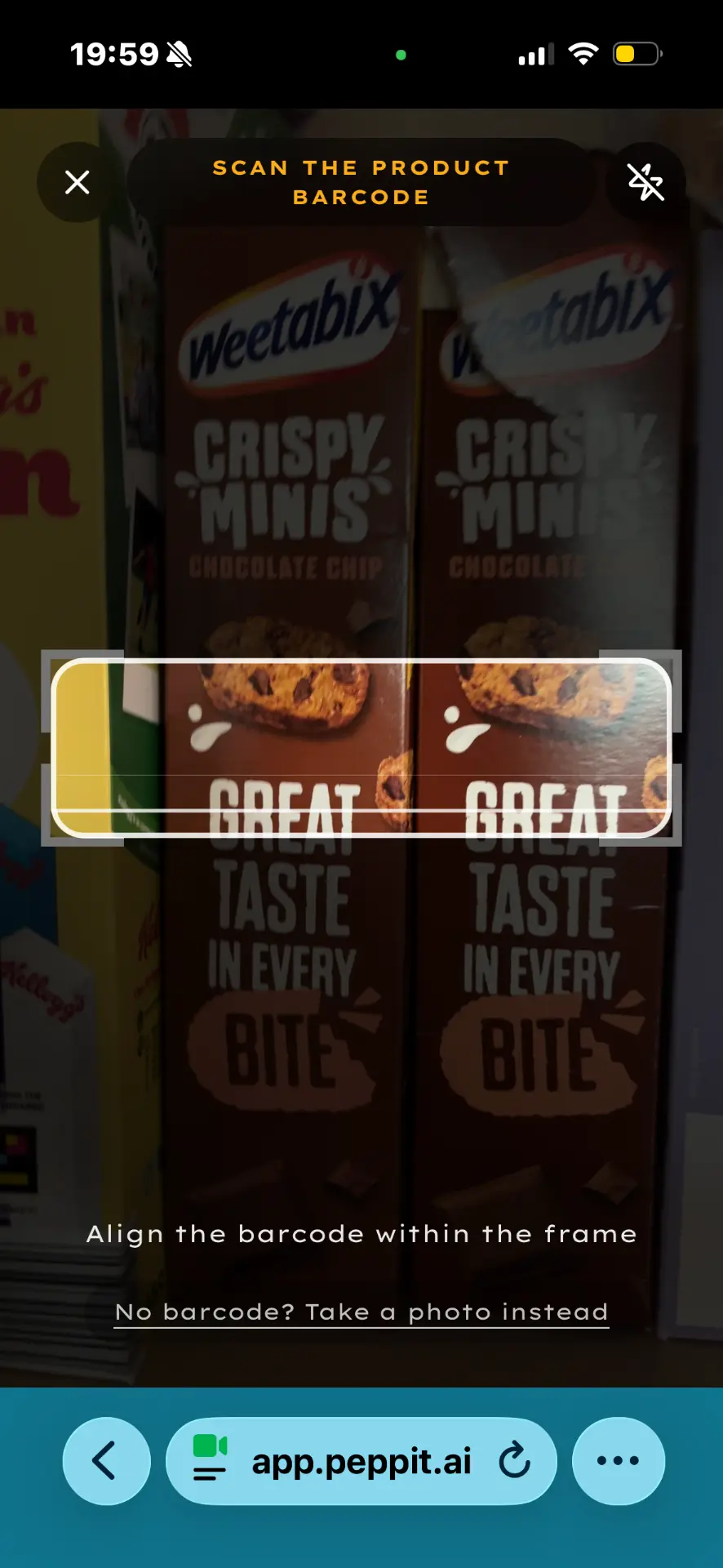 Scan your products — Peppit app screenshot